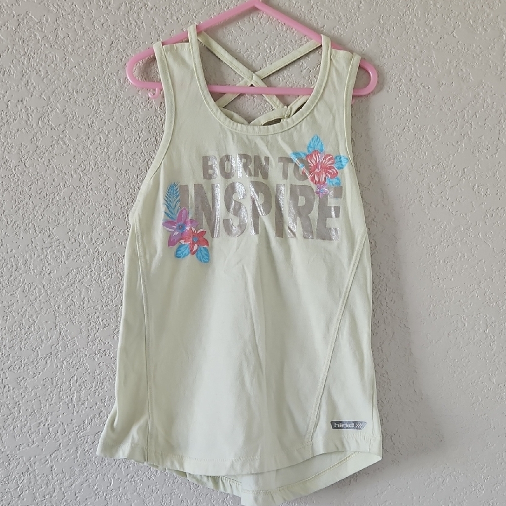 Hind Cream Strappy Razor Back Floral Inspire Tank Top
